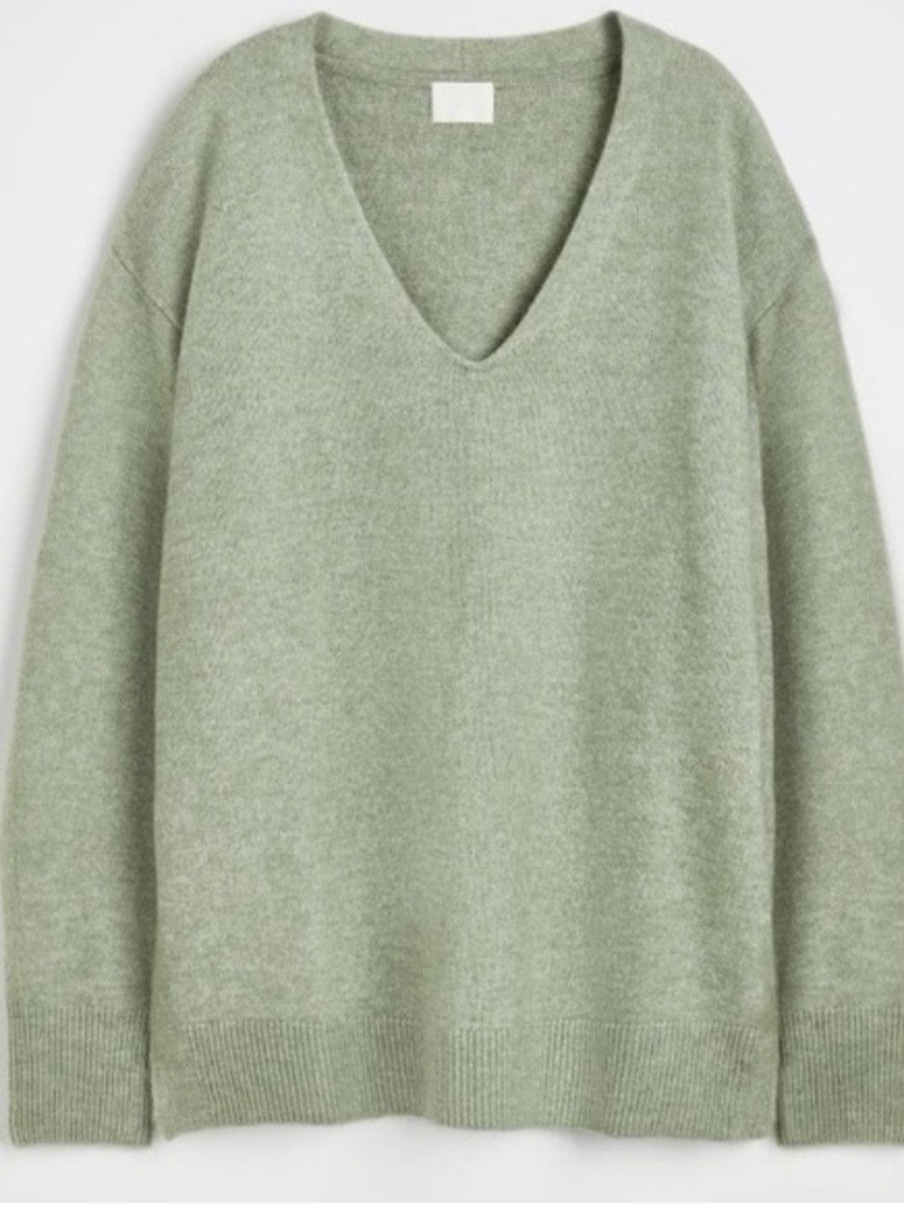 H&M V-Neck Lightweight Knit Sweater in Sage